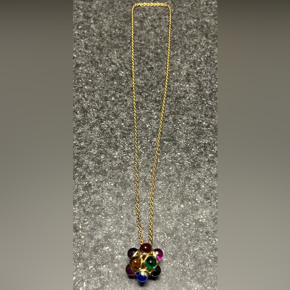 Women’s Gold Chain with Multicolored Charm - Picture 2 of 4